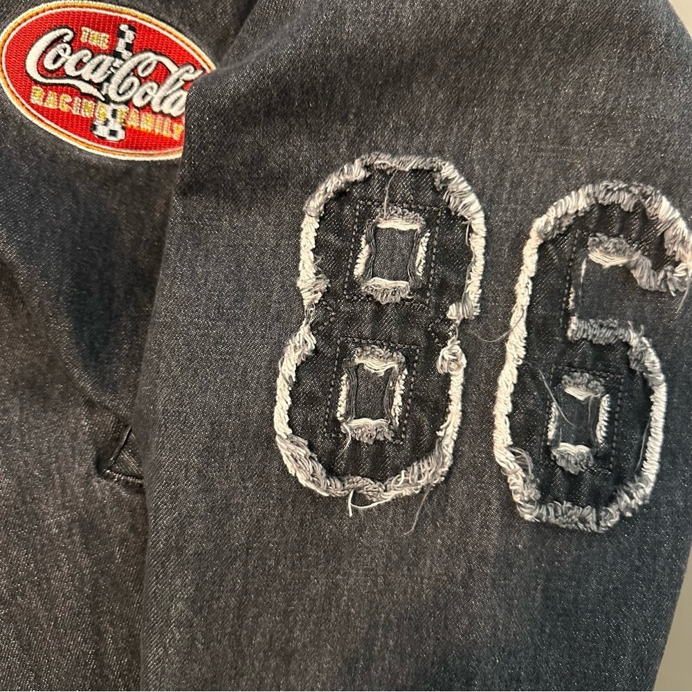 Nwt Coca Cola Charcoal Bomber Racing Jacket, The Laundry Room, Oversized Xs — image 7 of 8